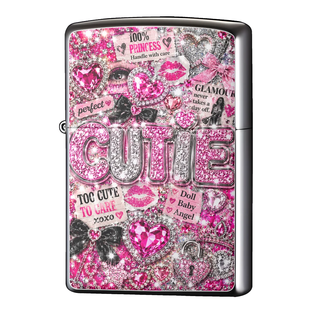 オリジナルZIPPO(ジッポー)ライター製作|Y2Kちびキャラ落書きコラージュ(ゆるいらくがきシール貼り)