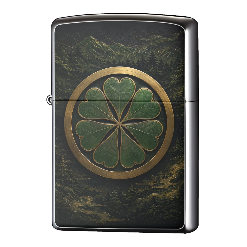 オリジナルZIPPO(ジッポー)ライター製作|長宗我部元親 七つ片喰(四国の覇者・戦国家紋)