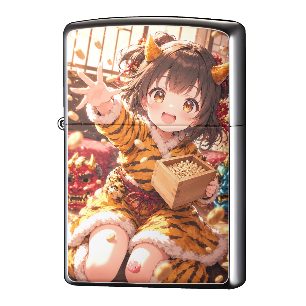 オリジナルZIPPO(ジッポー)ライター製作|鬼っ子少女(節分)