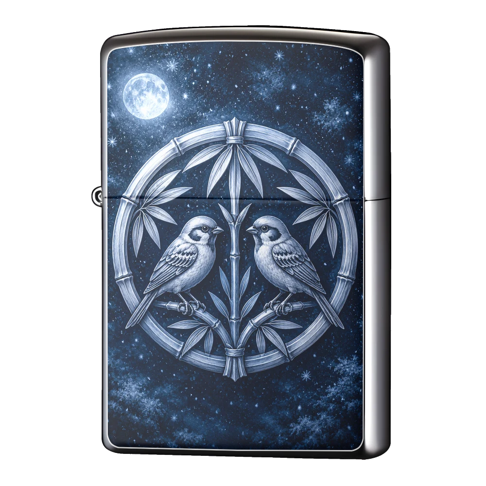 オリジナルZIPPO(ジッポー)ライター製作|上杉謙信 竹に雀(越後の龍・戦国家紋)