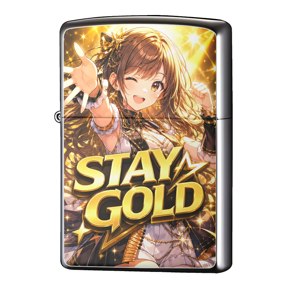 オリジナルZIPPO(ジッポー)ライター製作|アイドル×英字レタリング(STAY GOLD/MY OSHI)
