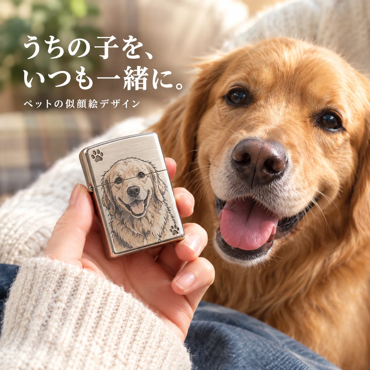 オリジナルZIPPO製作 ペット（愛犬・愛猫）の似顔絵