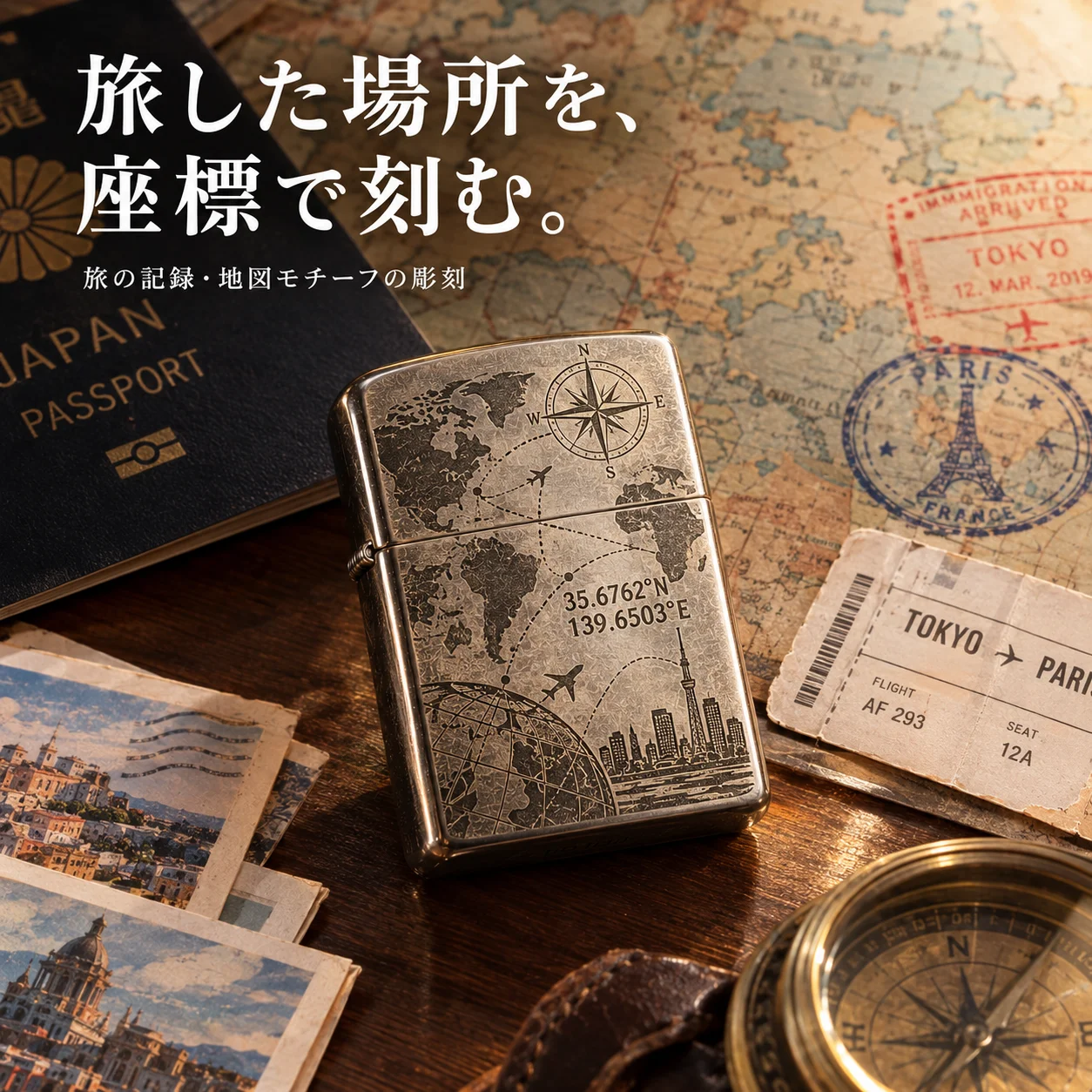 オリジナルZIPPO製作 旅の記録・地図