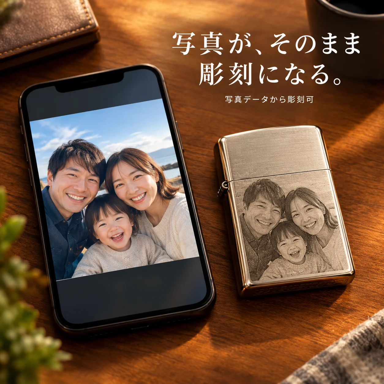 オリジナルZIPPO製作 写真をそのまま彫刻