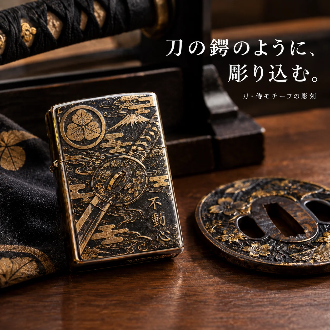 オリジナルZIPPO製作 刀・侍・武将好き
